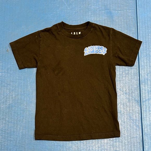 Black Graphic Tee with Blue Accents - Picture 1 of 3
